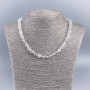 Necklace made of natural stone Mountain Crystal cube faceted, diameter 7mm±, length 48cm±