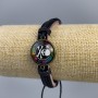 Bracelet, eco faux leather, multicolour skull, pull-tabs closure 1pc