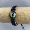 Eco Leather Bracelet 'Skull with Heart' with Pull-Through Fasteners 1 pc