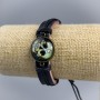 Eco Leather Bracelet 'Skull with Heart' with Pull-Through Fasteners 1 pc