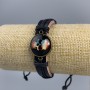 Bracelet Eco Leather 'Skull with Flag' Drawstring 1pc