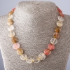 Chalcedony necklace coin disc, 15mm diameter, 45cm length