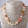 Chalcedony necklace coin disc, 15mm diameter, 45cm length
