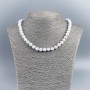 Agate Beads White (pressed) Smooth Sphere, diameter 8mm±, length 45cm±