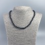 Necklace of stone (synthetic) Blue aventurine sand smooth bead, diameter 6mm±, length 48cm±