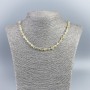 Necklace of Natural Stone Quartz Hairy Quartz Beads, faceted, diameter 6×7mm, length 50cm