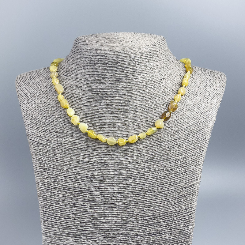 Citrine Stone Necklace Opaque Faceted, 7x10 mm, length 50 cm