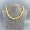Necklace made of Citrine, opaque smooth round beads, diameter 10.5 mm, length 48 cm