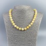 Necklace made of Citrine, opaque smooth round beads, diameter 10.5 mm, length 48 cm