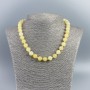 Citrine Stone Necklace, faceted opaque round beads, 10mm diameter, 48cm length