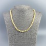 Citrine gemstone necklace, opaque smooth round beads, 6mm diameter, length 48cm