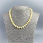 Citrine gemstone necklace, opaque faceted beads, 8mm diameter, length 48cm