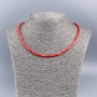 Choker Necklace of Natural Mother-of-Pearl (Tinted) Bright Red Smooth Rondelle, Diameter 4x2mm+/-, Length 48cm+