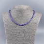 Choker Necklace of Natural Mother-of-Pearl (Tinted) Dark Lavender Smooth Rondelle, Diameter 4x2mm+/-, Length 48cm+