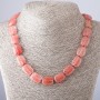 Pink Chalcedony Necklace, Length 46cm, Diameter 13x18mm