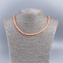 Natural Mother-of-Pearl Choker Necklace (tinted) carrot-orange smooth rondelle, diameter 4x2mm+/-, length 48cm+