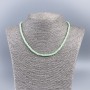 Natural Mother-of-Pearl Choker Necklace (tinted) mint smooth rondelle, diameter 4x2mm+/-, length 48cm+
