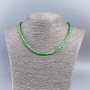 Choker Necklace of Natural Mother-of-Pearl (Tinted) Green Smooth Rondelle, Diameter 4x2mm+-, Length 48cm+
