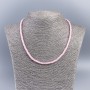 Choker Necklace of Natural Mother-of-Pearl (Tinted) Pink Smooth Rondelle, Diameter 4x2mm+-, Length 48cm+