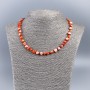 Necklace of Natural Mother-of-Pearl (Tinted) Orange Chip, Diameter 8mm+-, Length 50cm+