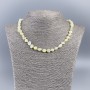 Necklace of Natural Mother-of-Pearl (Tinted) Light Yellow Chip, Diameter 8mm+-, Length 50cm+