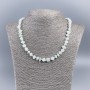 Necklace of Natural Mother-of-Pearl (Tinted) White Chip, Diameter 8-10mm+-, Length 50cm+