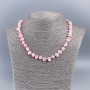 Necklace of Natural Mother-of-Pearl (Tinted) Pink Chip Beads, Diameter 8-10mm+/-, Length 50cm+