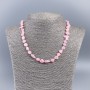 Necklace of Natural Mother-of-Pearl (Tinted) Pink Chip Beads, Diameter 8mm+/-, Length 50cm+