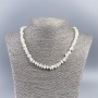 Necklace of Natural Mother-of-Pearl (Tinted) Milky White Chip Beads, Diameter 8mm+/-, Length 50cm+