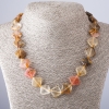 Chalcedony Necklace Diamond Shaped, 47cm length, 14x14mm diameter