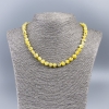Necklace, Natural Mother-of-Pearl (Tinted) Lemon Round Tumbled Beads, Diameter 8mm+/-, Length 48cm+