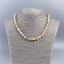 Necklace made from natural mother-of-pearl (tinted) latte round bead, diameter 8mm±, length 48cm±