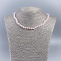 Necklace made from natural stone - Pink Quartz faceted bead, 6mm diameter, length 50cm
