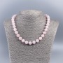 Necklace of natural stone - Rose quartz smooth beads, 10-11mm diameter, length 50cm