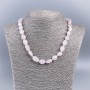 Necklace made of natural stone Rose Quartz faceted rondelle, diameter 10x12mm+-, length 50cm+