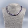 Charoite Bead Necklace, faceted, 10×12 mm, length 48 cm