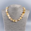 Unpolished gemstone citrine nugget necklace, 12x15mm diameter, length 45cm