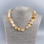 Unpolished gemstone citrine nugget necklace, 12x15mm diameter, length 45cm
