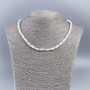 Necklace of natural white mother-of-pearl—cylindrical, 5×10 mm, length 50 cm