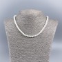 Necklace made from natural white mother-of-pearl rondelles, diameter 6x4mm, length 50cm