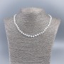 Necklace of natural white mother-of-pearl in shamrock shape, diameter 6x5x2mm+-, length 50cm+