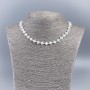 Necklace of natural white mother-of-pearl in shamrock shape, diameter 8×7×2 mm ±, length 50 cm ±