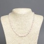 Necklace made of natural stone Pink Quartz cabochon, diameter 8×6mm ±, length 45cm ±