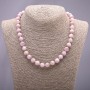 Kunzite Necklace with Smooth Round Beads 10mm, 45cm