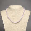 Necklace made of natural Kunzite, smooth beads, diameter 7.5mm, length 45cm