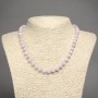 Necklace made of natural Kunzite, smooth beads, diameter 7.5mm, length 45cm