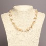 Necklace made from natural mother-of-pearl beige bead chips, diameter 7×5 mm±, length 45 cm±