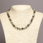 Necklace of Natural Green Jasper Stone, Smooth Round Beads, Diameter 8mm+/-, Length 45cm