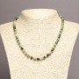 Necklace of Natural Green Jasper Stone, Smooth Round Beads, Diameter 6mm+/-, Length 45cm+