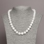 Adularia natural stone necklace with smooth round beads, 10mm diameter, approx. 45cm length